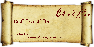 Csóka Ábel névjegykártya